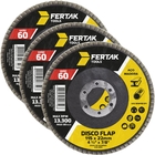 Disco Lixa Flap 115mm Grão 60 Madeira Aço Desbaste | 03 Un